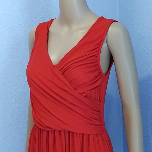 Anthropologie Savoy Red Pleated Grecian Wrap S M - Picture 5 of 8